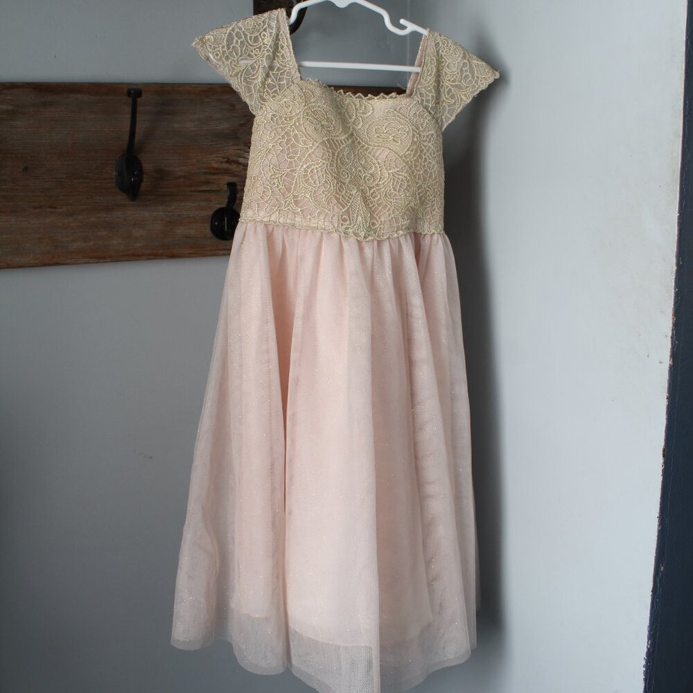 Little Miss Size 6 Rose Gold Tulle dress